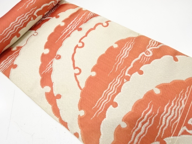 JAPANESE KIMONO / ANTIQUE BOLT FOR HASSUN OBI / WOVEN SNOWFLAKE